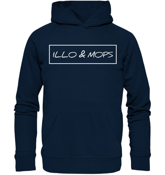 Illo & Mops (weiße schrift) - Organic Hoodie