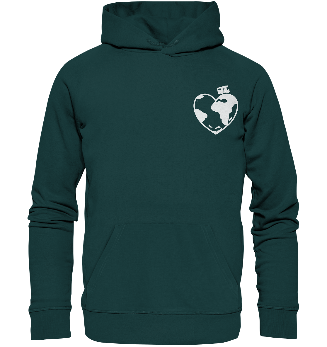Herz Globus - Organic Hoodie