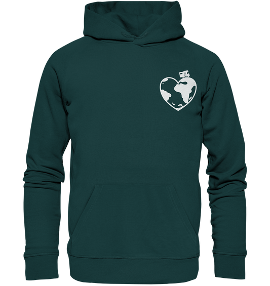 Herz Globus - Organic Hoodie
