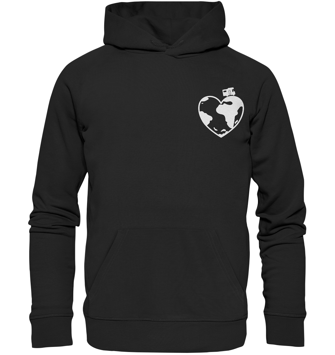Herz Globus - Organic Hoodie