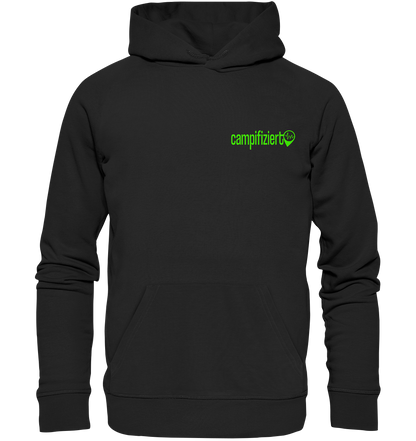 Campifiziert Schriftzug Grün - Organic Hoodie