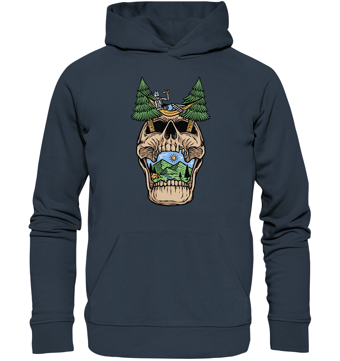 Chilling Skull Camping - Organic Hoodie