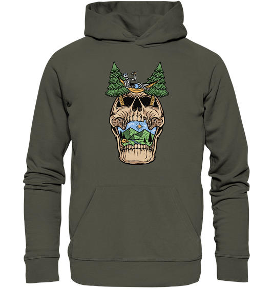 Chilling Skull Camping - Organic Hoodie