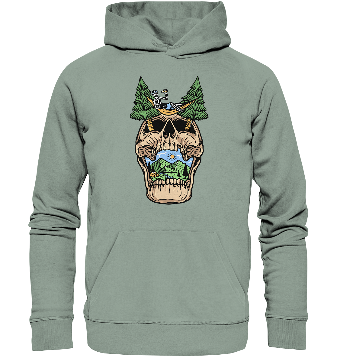 Chilling Skull Camping - Organic Hoodie