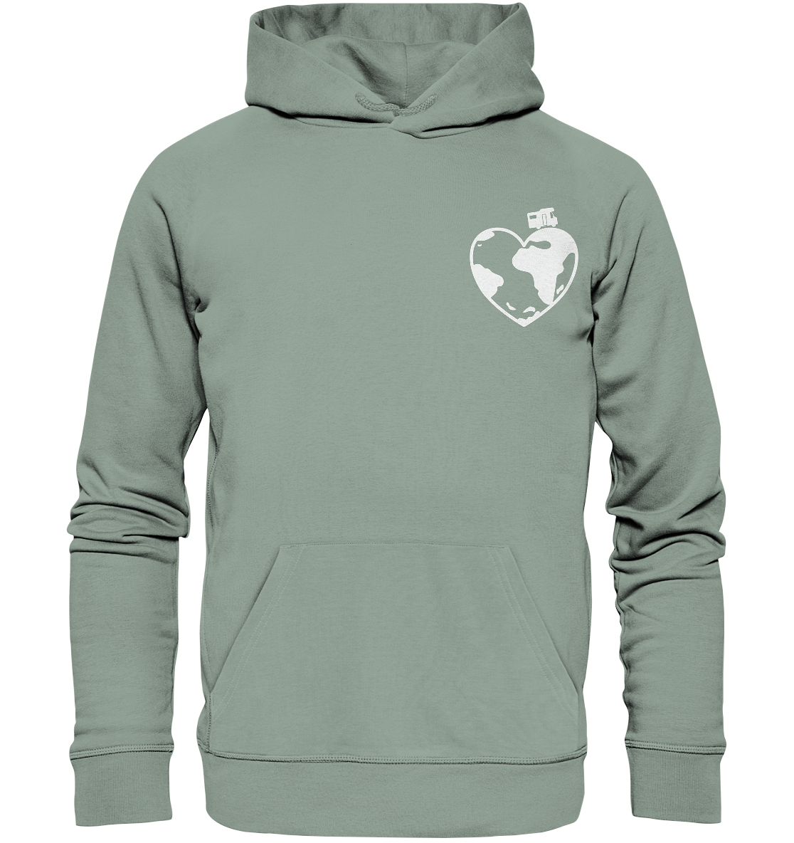 Herz Globus - Organic Hoodie