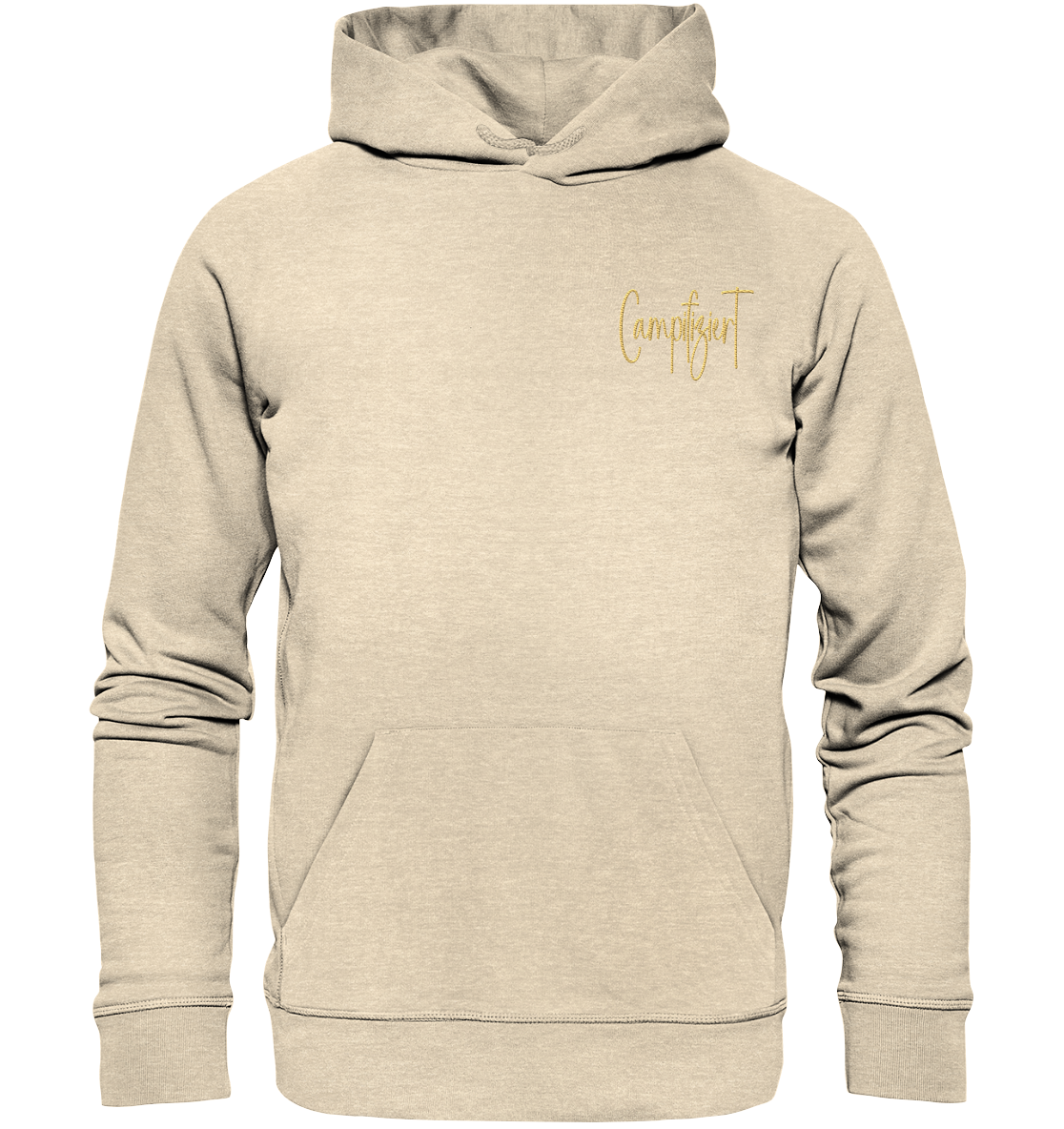 campifiziert #4 beige - Organic Hoodie (Stick)