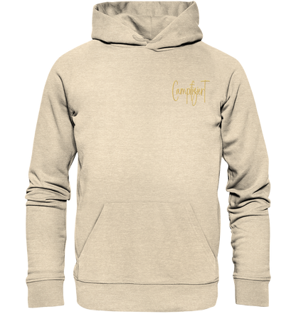 campifiziert #4 beige - Organic Hoodie (Stick)