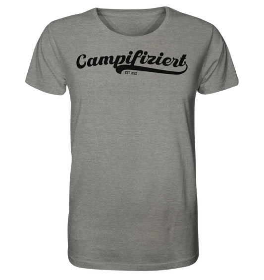 campifiziert® retro schwarz  - Organic Shirt (meliert)