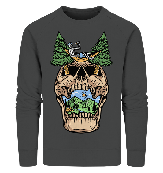 Chilling Skull Camping - Organic Sweatshirt