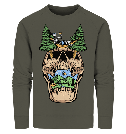 Chilling Skull Camping - Organic Sweatshirt