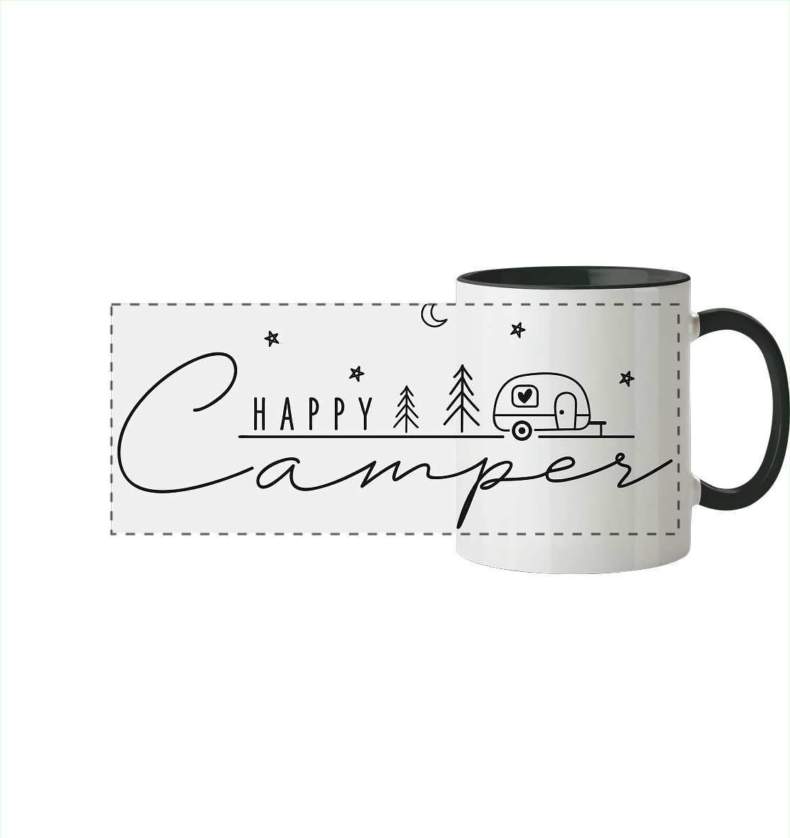 Happy Camper Minimal - Panorama Tasse zweifarbig