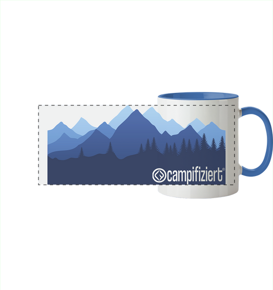 campifiziert® blaue Berge - Panorama Tasse zweifarbig