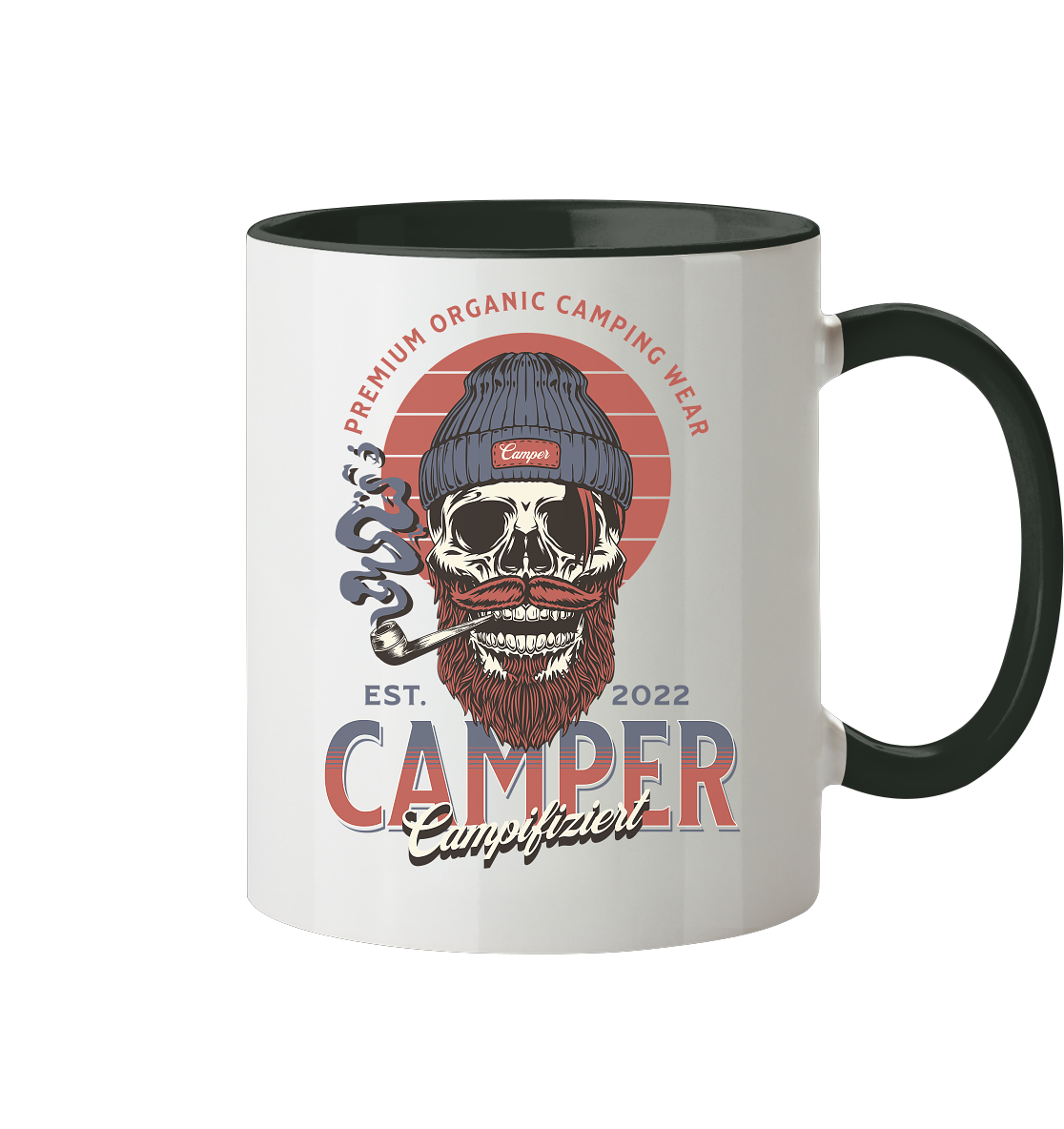 campifiziert beard skull - Tasse zweifarbig