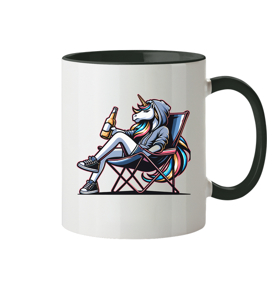 Camping Einhorn - Tasse zweifarbig