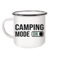 Camping Mode On - Emaille Tasse (Black)