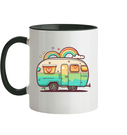 Hippie Wohnwagen - Tasse zweifarbig