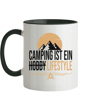 Camping ist ein Lifestyle - Tasse zweifarbig