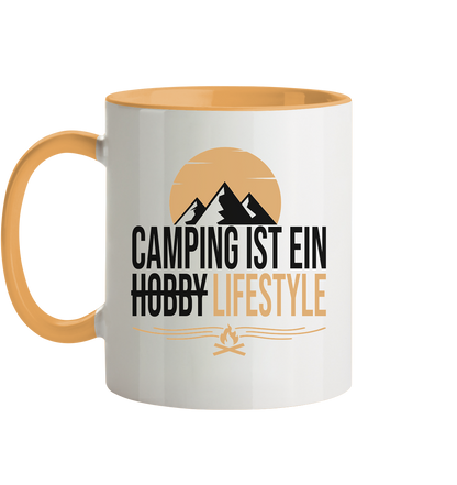 Camping ist ein Lifestyle - Tasse zweifarbig