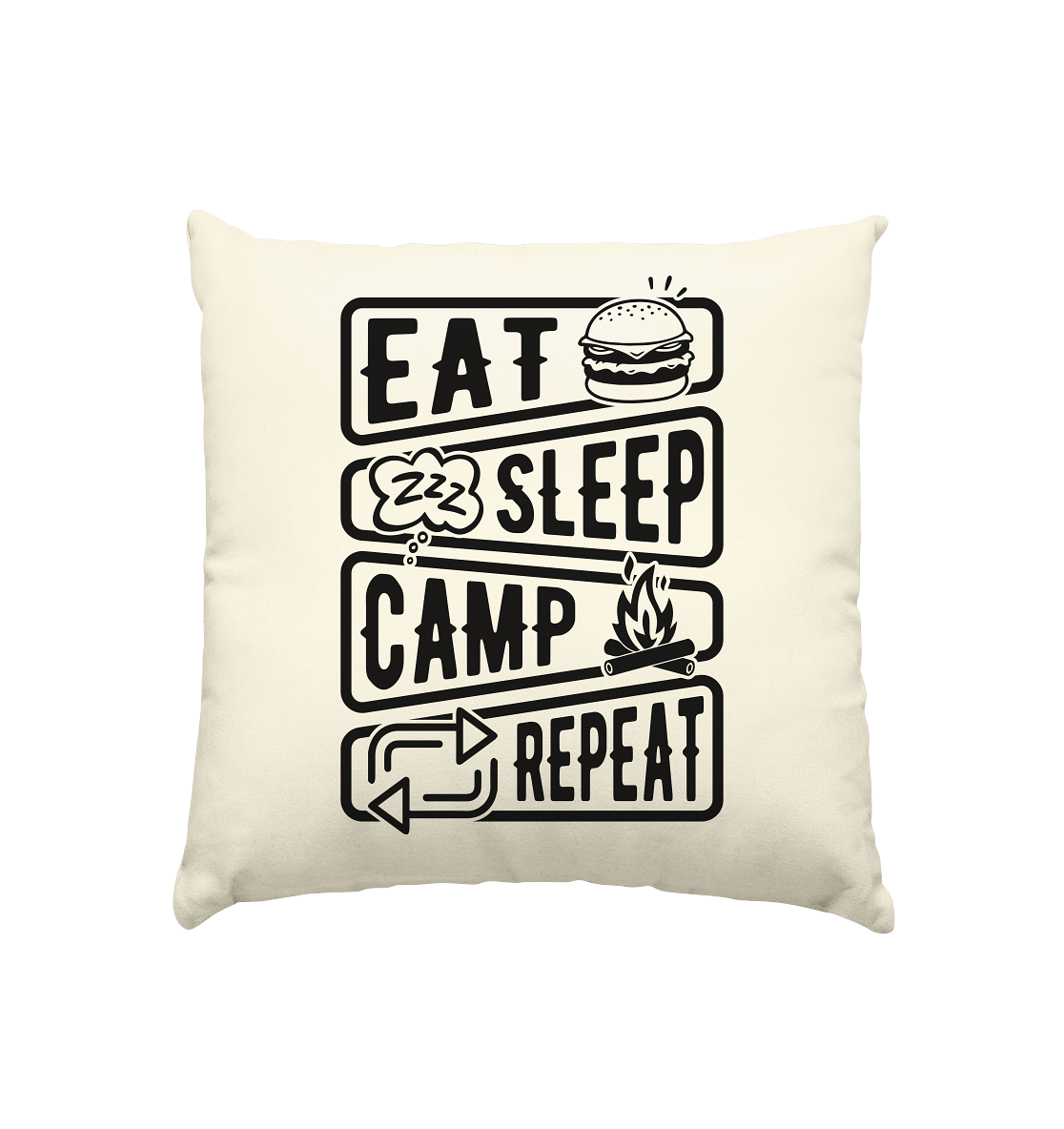 eat.sleep.camp.repeat#2 - Kissen natur 40x40cm