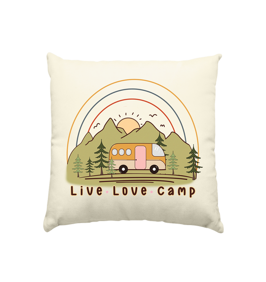 Live - Love - Camp - Kissen natur 40x40cm