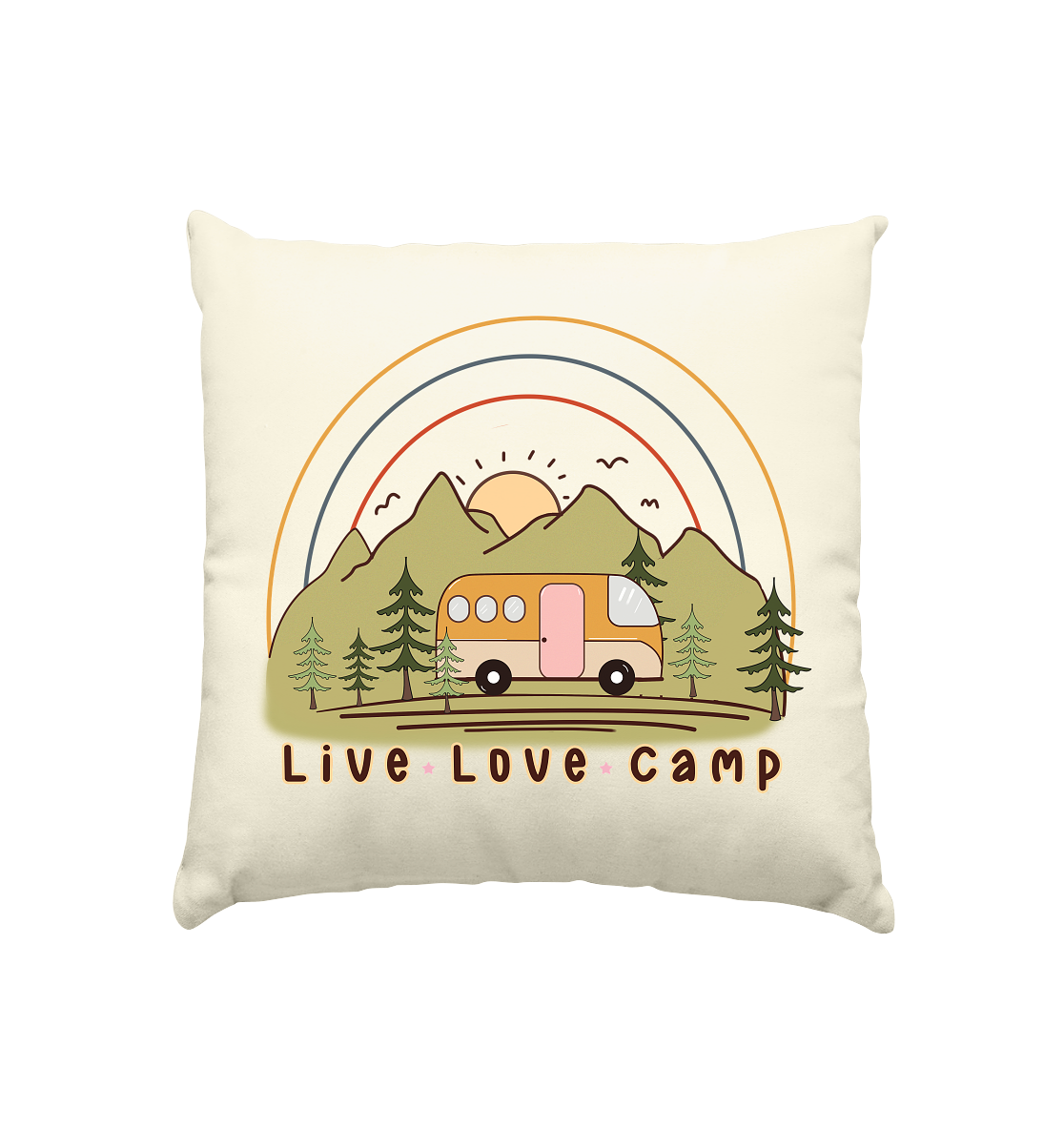 Live - Love - Camp - Kissen natur 40x40cm