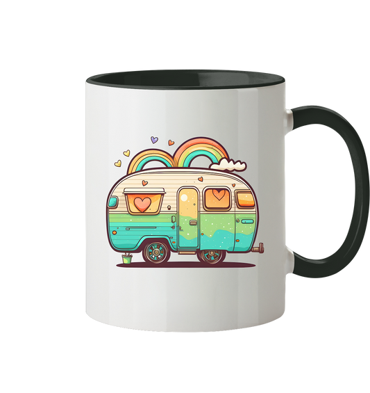 Hippie Wohnwagen - Tasse zweifarbig