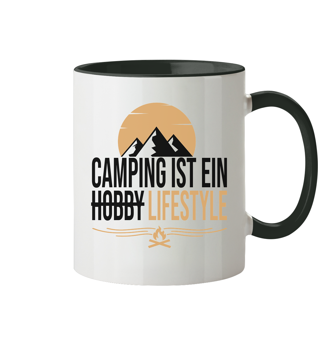 Camping ist ein Lifestyle - Tasse zweifarbig