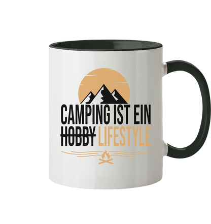 Camping ist ein Lifestyle - Tasse zweifarbig